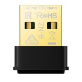 ADAPTOR RETEA TP-LINK AC1300, extern wireless 2.4 GHz | 5 GHz, USB 2.0, port, 1300 Mbps, antena interna x 1, &quot;Archer T3U Nano&quot; (timbru verde 0.18 lei)