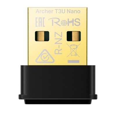 ADAPTOR RETEA TP-LINK AC1300, extern wireless 2.4 GHz | 5 GHz, USB 2.0, port, 1300 Mbps, antena interna x 1, &amp;quot;Archer T3U Nano&amp;quot; (timbru verde 0.18 lei) foto