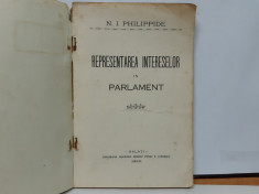 Philippide, Reprezentarea intereselor in Parlament, Galati, 1913 foto