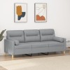 VidaXL Canapea cu 3 locuri cu pernuțe, gri deschis, 180 cm, textil