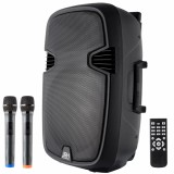 Cumpara ieftin Boxa Portabila Troler JRH 15PRO, 15 Inch, Bluetooth, USB, AUX, FM, 2 Microfoane Wireless, Telecomanda, Acumulator 10h