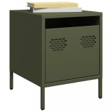 VidaXL Noptiere, 2 buc., verde olive, 35x39x43,5 cm, oțel