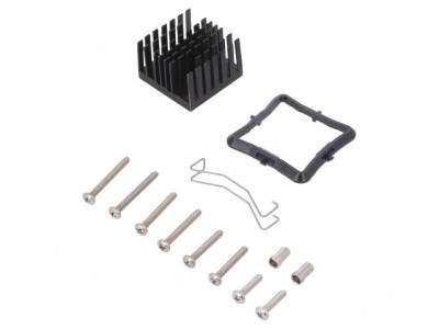 Radiator extrudat cu aripioare negru 31x31x19.5mm foto