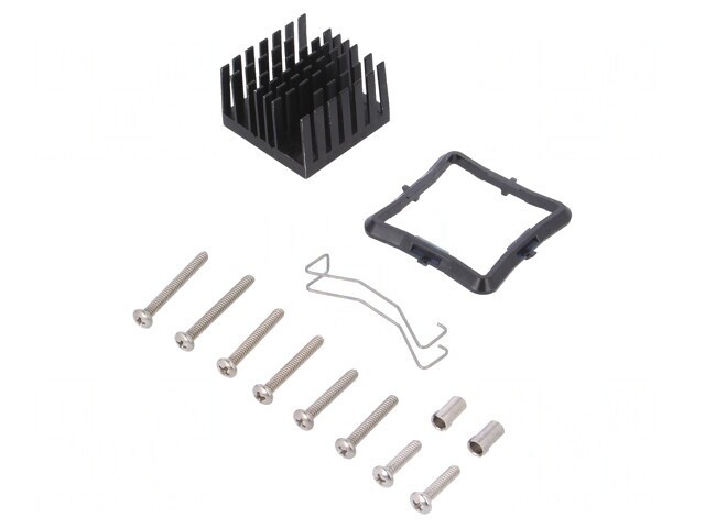 Radiator extrudat cu aripioare negru 31x31x19.5mm