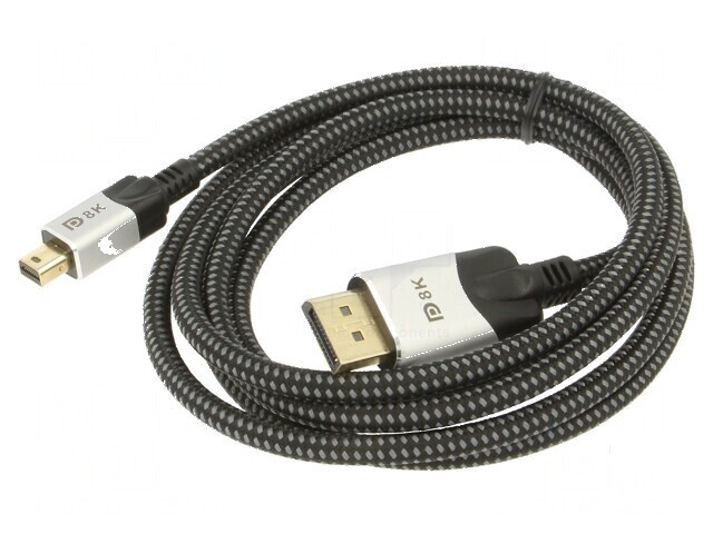 Cablu DisplayPort 1.4 HDCP 2.2 2m Negru Textil