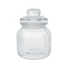 Borcan pentru dulciuri, model dungi reliefate, Sticla, 10.5x15 cm, ATU-087232, Oem