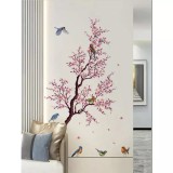 Cumpara ieftin Sticker Perete Autocolant Copac Inflorit 90x110cm - 82592