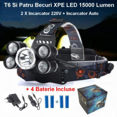 Lanterna Frontala T6 Si Patru Becuri R5 LED 12000 Lumen - 27 foto