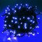 Instalatie de craciun franjuri cu flash, tip turturi, 143 led-uri, interconectabila, fir negru, albastru