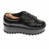 Pantofi dama casual, platforme de 4 cm, negru - P502N