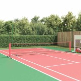 vidaXL Rețea de tenis Negru și roșu 494.5 x 90 x 87 cm Poliester