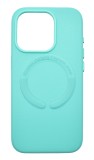 Husa din piele ecologica compatibila MagSafe pentru Apple iPhone 15 Pro, Menta, Oem