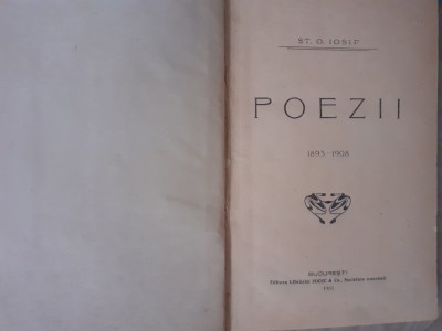 ST.O.IOSIF, POEZII,1908. foto