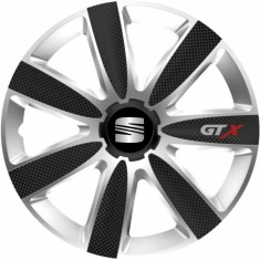 Set 4 Capace Roti GTX Carbon Gri-Negru R17, Compatibil Cu Seat