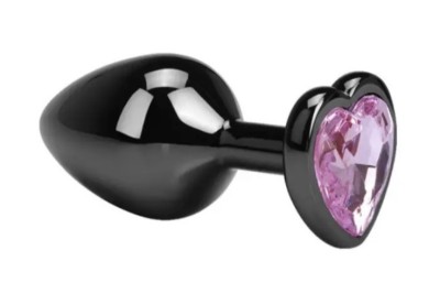 Dop Anal Dark Anal Plug Medium, Heart Shape, Roz Deschis, Guilty Toys foto