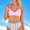 Eross costum baie Stripped S Pink
