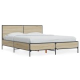 Cumpara ieftin Cadru de pat, stejar sonoma, 120x190cm, lemn prelucrat si metal