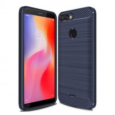 Husa Antisoc Carbon pentru Xiaomi Redmi 6, Albastru foto