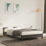 Cadru de pat cu tablie, gri &icirc;nchis, 120x200 cm, catifea GartenMobel Dekor, vidaXL