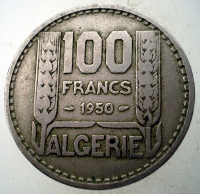 7.224 ALGERIA OCUPATIE FRANCEZA 100 FRANCS FRANCI 1950 foto