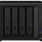 NAS Synology DS918+, 4 Bay-uri, Gigabit, Quad Core, 1500-2300 MHz, 4GB DDR3L (Negru)