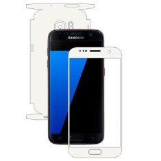 Set Folii Skin Acoperire 360 Compatibile cu Samsung Galaxy S7 - ApcGsm Wraps Color White Matt