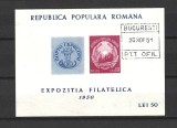 ROMANIA 1950 - EXPOZITIA FILATELICA, COLITA, STAMPILA BUCURESTI(1) - LP 260
