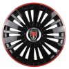 Set 4 Capace Roti pentru Rover, model Falcon Black Cu Rama Rosie, R16, ROVER