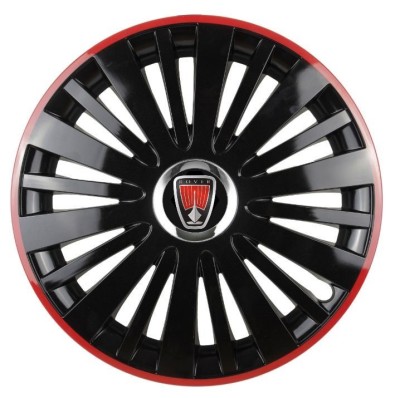 Set 4 Capace Roti pentru Rover, model Falcon Black Cu Rama Rosie, R16, ROVER foto