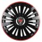 Set 4 Capace Roti pentru Rover, model Falcon Black Cu Rama Rosie, R16, ROVER