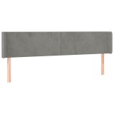 Cumpara ieftin Tablie de pat cu aripioare gri deschis 163x16x78/88 cm catifea
