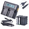 Set 2 Acumulatori NP-F970 7200mAh + Incarcator Dublu Rapid SONY F960 F970, Compatibil AX2000, HDR-FX1000, HVR-HD1000E
