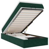 Cumpara ieftin Cadru de pat otoman cu saltea verde inchis 90x190cm catifea