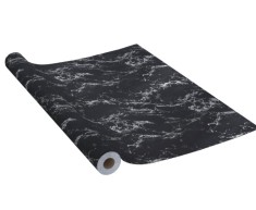 Folie autocolanta tip marmura, neagra, 60 x 300 cm, rezistenta la apa, usor de curatat, TopBazar