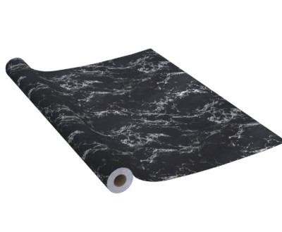 Folie autocolanta tip marmura, neagra, 60 x 300 cm, rezistenta la apa, usor de curatat, TopBazar foto