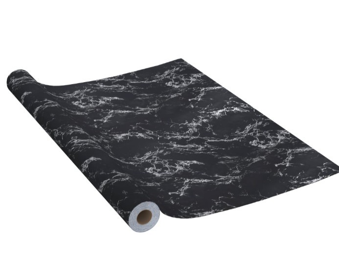 Folie autocolanta tip marmura, neagra, 60 x 300 cm, rezistenta la apa, usor de curatat, TopBazar