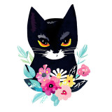 Cumpara ieftin Sticker decorativ Pisica, Negru, 83 cm, 7724ST, Oem