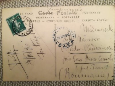 CP 1910 Fointanbleau - Gara Hanu Conachi, Lily Manesco, Tud Vladimirescu, Tecuci foto