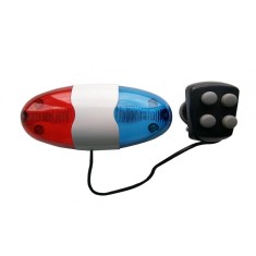 Alarma bicicleta JY-155, 6 LED, 4 sunete, model politie