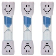 Set 3 clepsidre pentru perierea dintilor, 3 minute, 10 x 2.5 cm, albastru