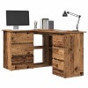 Gossi birou de colt, lemn vechi, 145 x 100 x 76 cm, pal