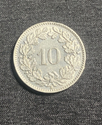 Moneda 10 rappen 1939 Elvetia foto