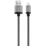 Cablu Date si Incarcare USB la Lightning Goui Metallic, 1 m, Gri G-LC8PIN-02S