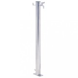 Coloana Apa Gradina 80cm Otel Inoxidabil Argintiu vidaXL, Robinet, Carlig Furtun, Baza Stabila - Sistem Irigare Exterior