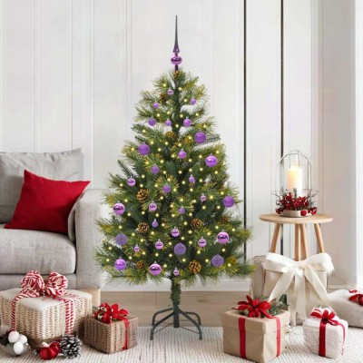 vidaXL Pom de Crăciun Artificial cu Ramuri Articulare și Conuri 150 cm 3395086 foto