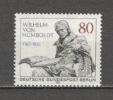 Berlin.1985 150 ani moarte W.F.von Humboldt:om de stat-Sculptura SB.935, Nestampilat