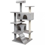 VidaXL Ansamblu pentru pisici cu funie de sisal, 125 cm, gri
