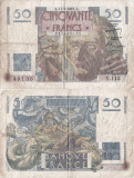 1949 (17 II), 50 francs (P-127b.5) - Franța