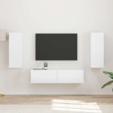 Cumpara ieftin Set comoda TV 2 buc. 30 x 31 x 80 cm Alb lucios