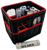 Organizator Baterii AAA Negru - Cutie Depozitare 20 Baterii - Suport Stocare Ordine